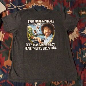 Gray Graphic T-shirt featuring Bob Ross!